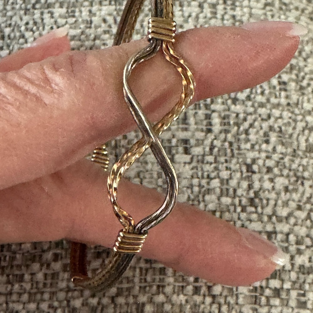 Ronaldo Infinity Twist Design Gold and Silver Bracelet 71/2”